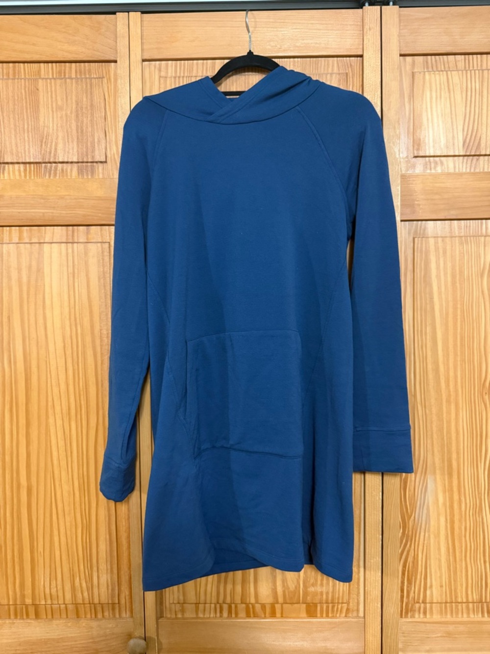 LAST CHANCE CLOSET CLOSING Wool& Everett Tunic Hoodie Merino Wool Blend Blue - Picture 2 of 4